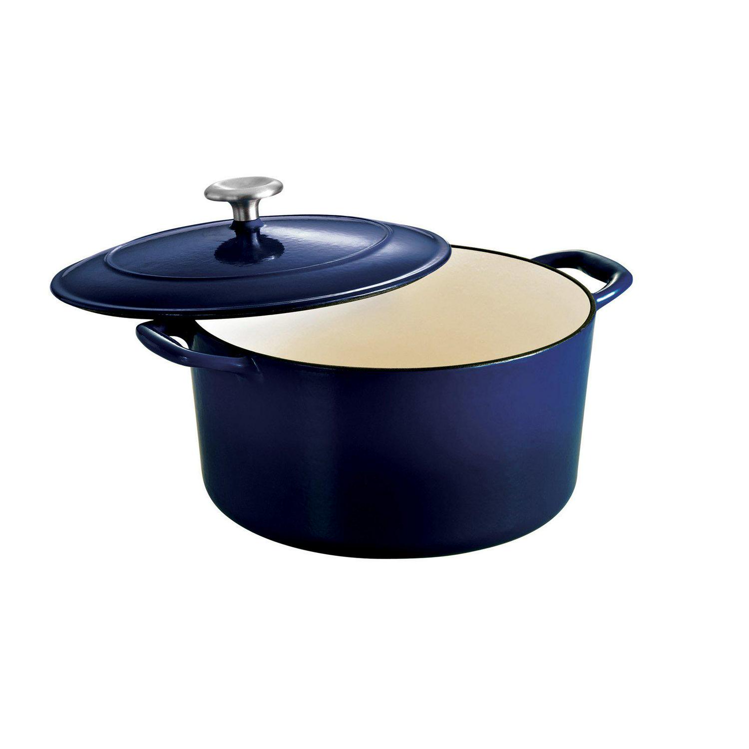 Tramontina Gourmet Enameled Cast Iron Covered Round Dutch Oven  Gradated Cobalt