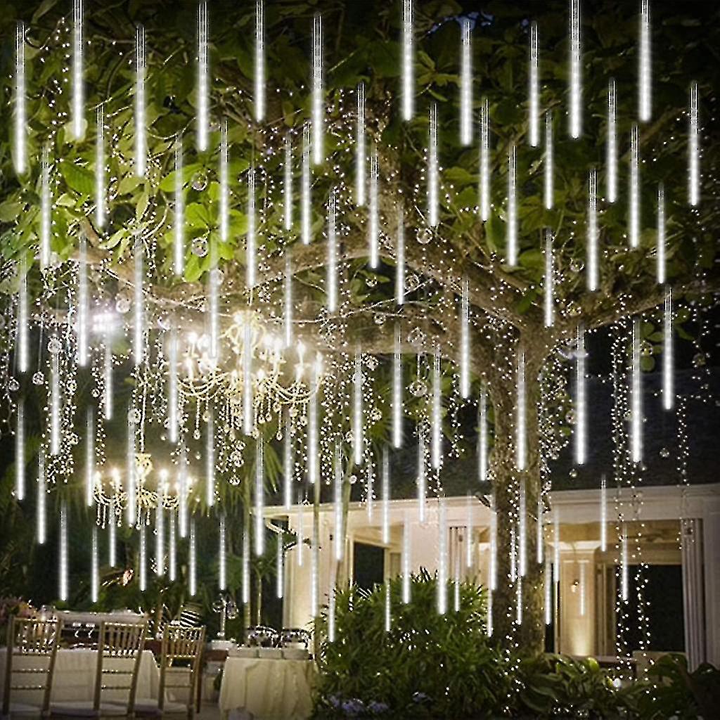 Meteor Lights Shower Lights Waterproof Led Falling Rain Lights 192 Leds 30cm 8 Tubes Outdoor Christmas Icicle Lights Raindrop Cascade Light For High