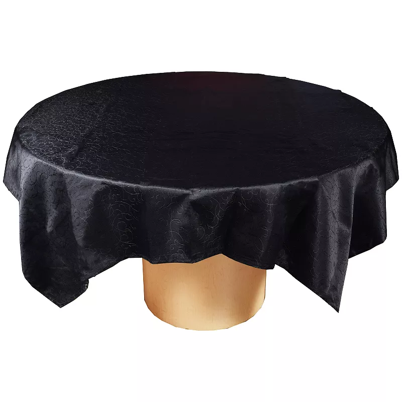 Hotel Scroll Black Tablecloth