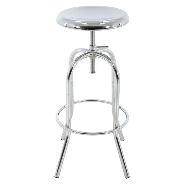 Brage Living Adjustable Metal Barstool Chrome (Set of 2)