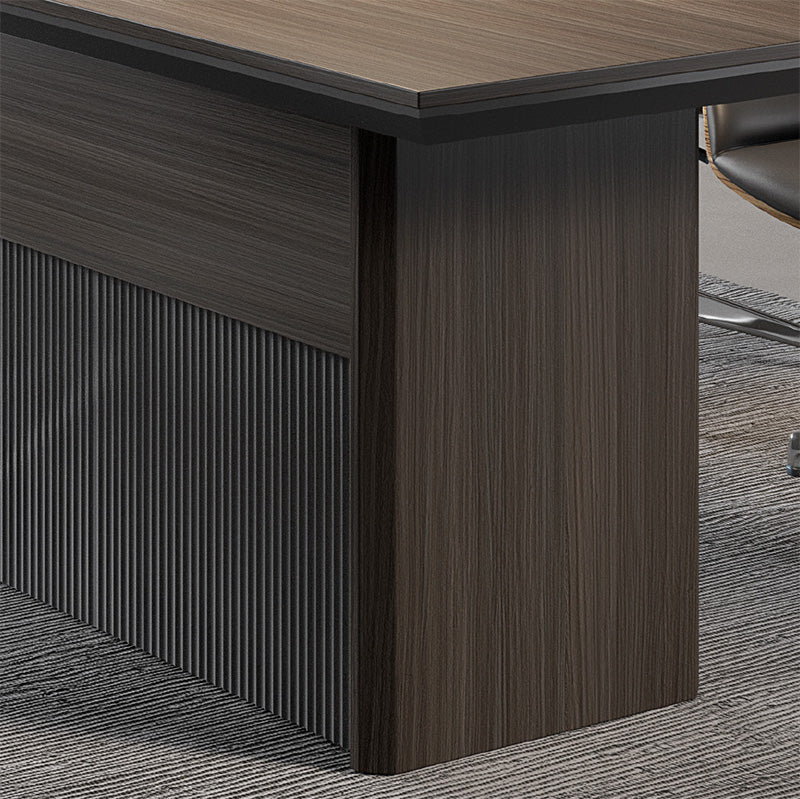 MADDOK Boardroom Table 1.8M - Chocolate & Charcoal Grey