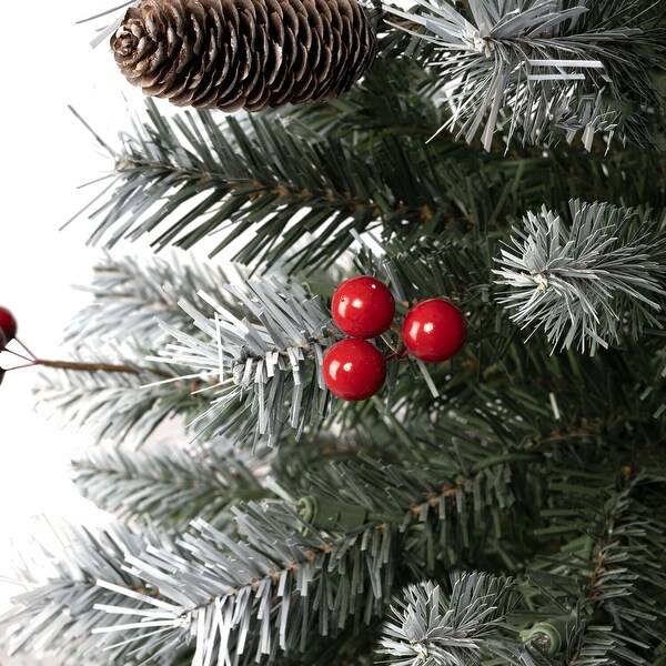 Vancouver Artificial Christmas Tree，Prelit Christmas Tree，PreDecorated Spruce Christmas Trees with Tips and Lights