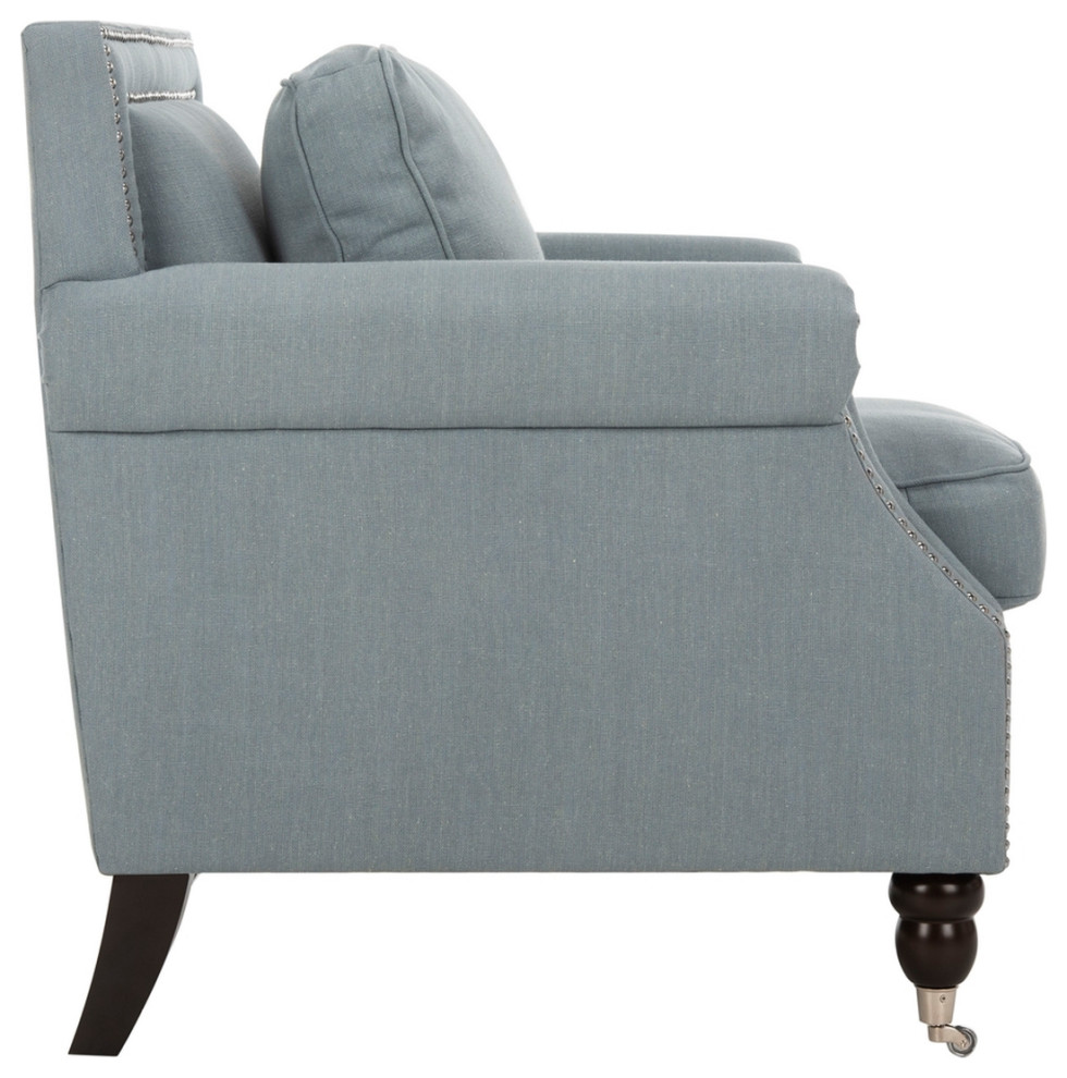 Ray Club Chair With Silver Nail Heads Seaside Blue   Traditional   Armchairs And Accent Chairs   by Peachtree Fine Furniture  Houzz