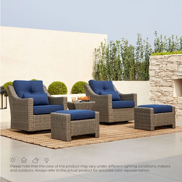 Murphy Outdoor Wicker Patio Furniture Swivel Glider Chair