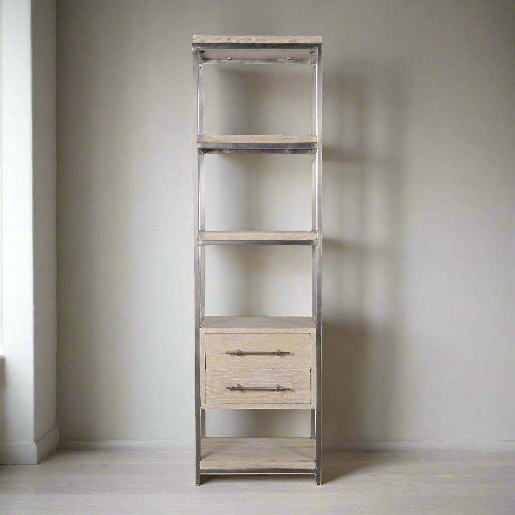 Adele 84 White Wash Book Case