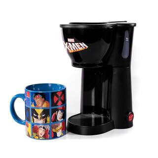 Uncanny Brands Black Marvel X-Men Single-Cup Drip Coffee Maker with Mug CM-MVX-XMN