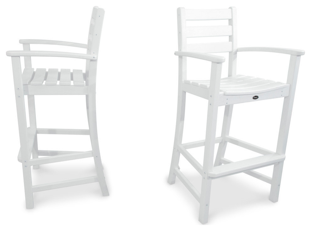 Monterey Bay 2 Piece Bar Chair Set   Beach Style   Outdoor Bar Stools And Counter Stools   by POLYWOOD  Houzz