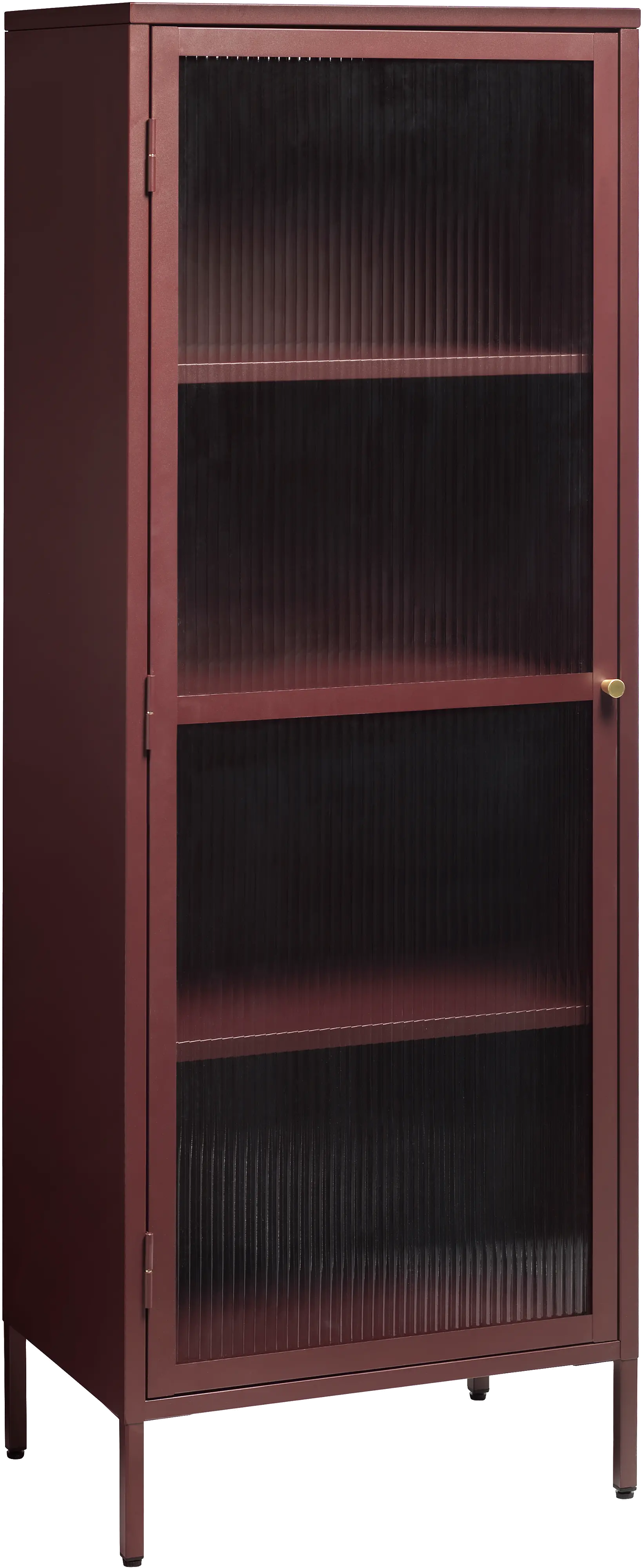 Bronco Red Metal and Glass 63 Tall Display Cabinet