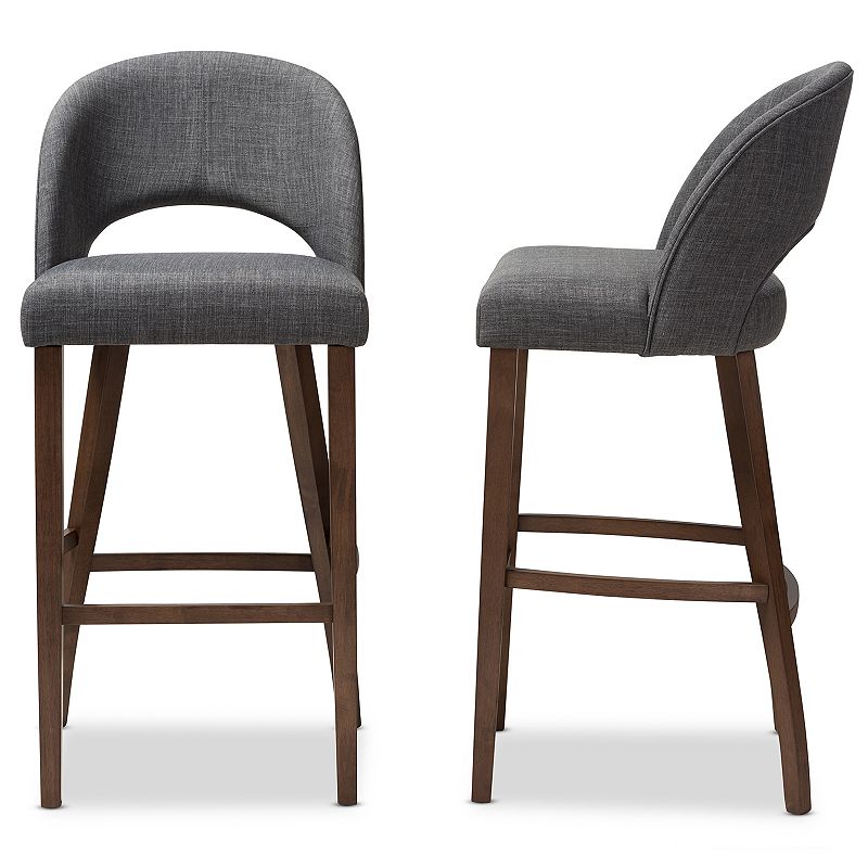 Baxton Studio Mid-Century Bar Stool 2-piece Set