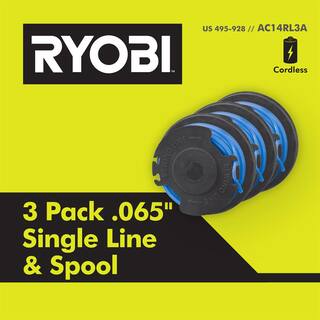 RYOBI ONE+ 18V Cordless String TrimmerEdger  BlowerSweeper with Extra 3-Pack of Spools 2.0 Ah Battery and Charger P2036-AC