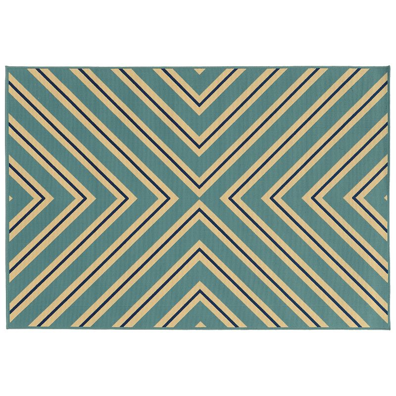 StyleHaven River Geometric Diamond Indoor Outdoor Rug