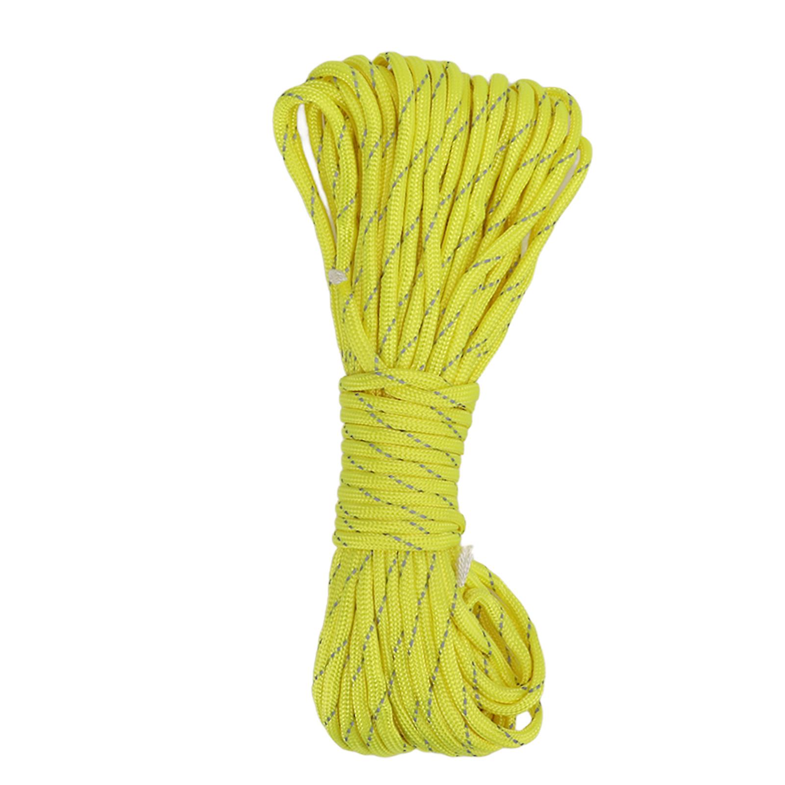 20m Reflective Tent Rope Portable Outdoor Reflective Awning Cord For Camping Huntingyellow