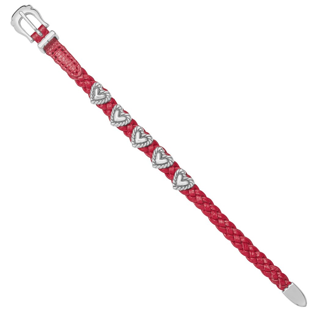 Brighton  Roped Heart Braid Bandit Bracelet in Lipstick