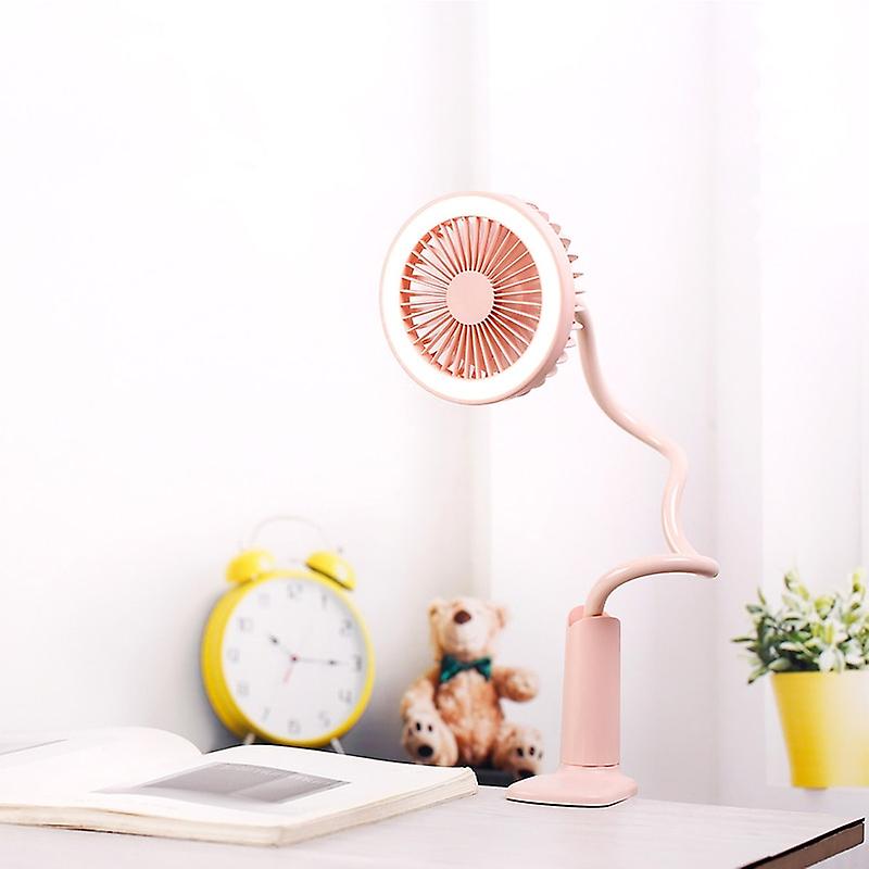 360usb Charging Night Light Electric Fan Portable Desktop Clip Fan