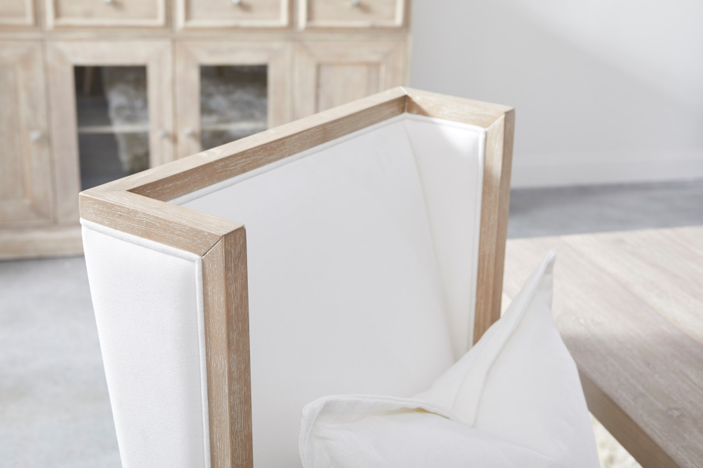 Martin Wing Chair  Set of 2 LiveSmart Peyton Pearl  Natural Gray   Farmhouse   Dining Chairs   by Sideboards and Things  Houzz