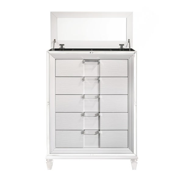 Picket House Furnishings Charlotte 5-Drawer Flip-Top Chest in White - - 35533533