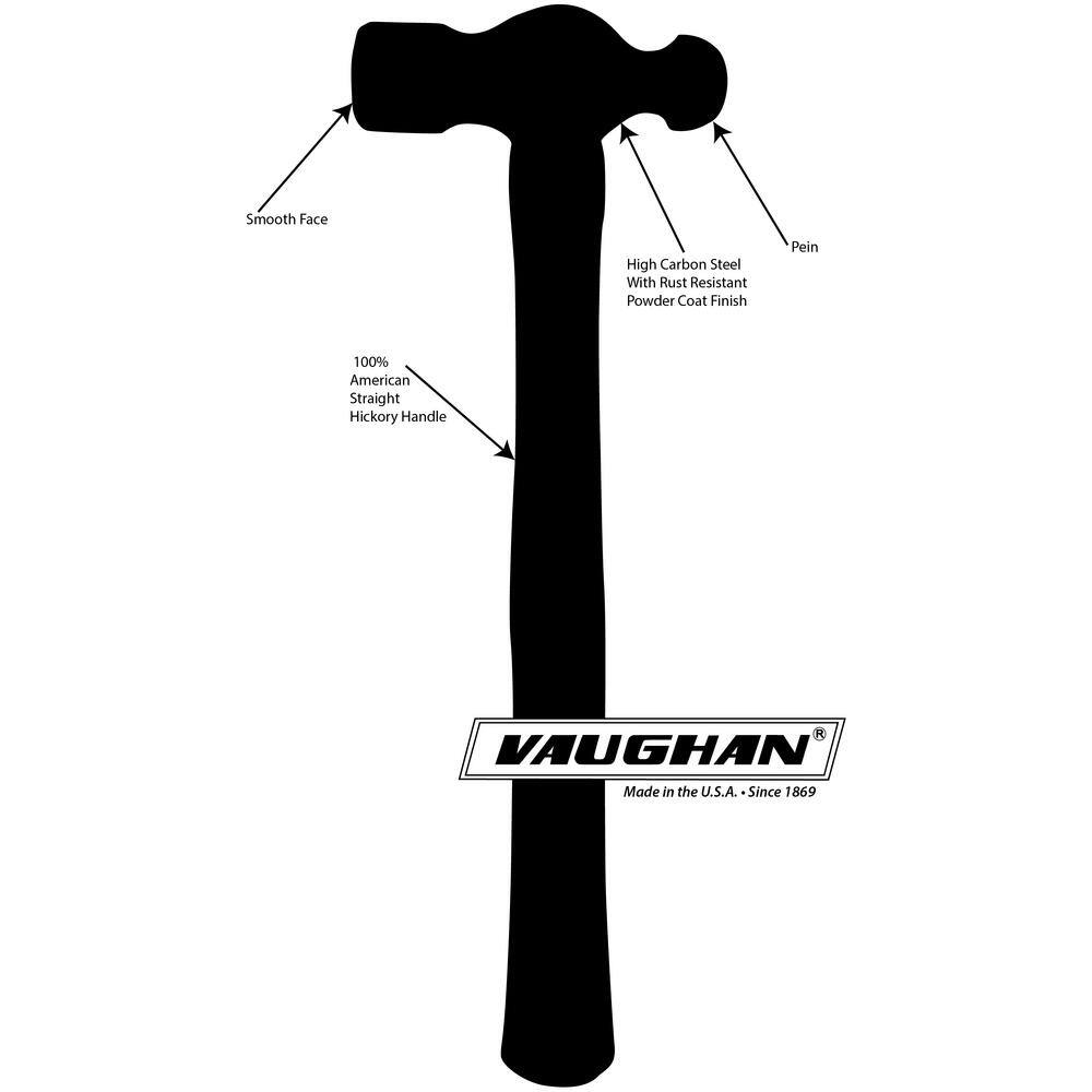 Vaughan 16 oz. Ball-Peen Hammer with 13.75 in. Hardwood Handle TC016