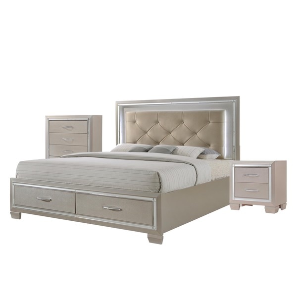 Silver Orchid Odette 3-piece Queen Bedroom Set - - 22751293