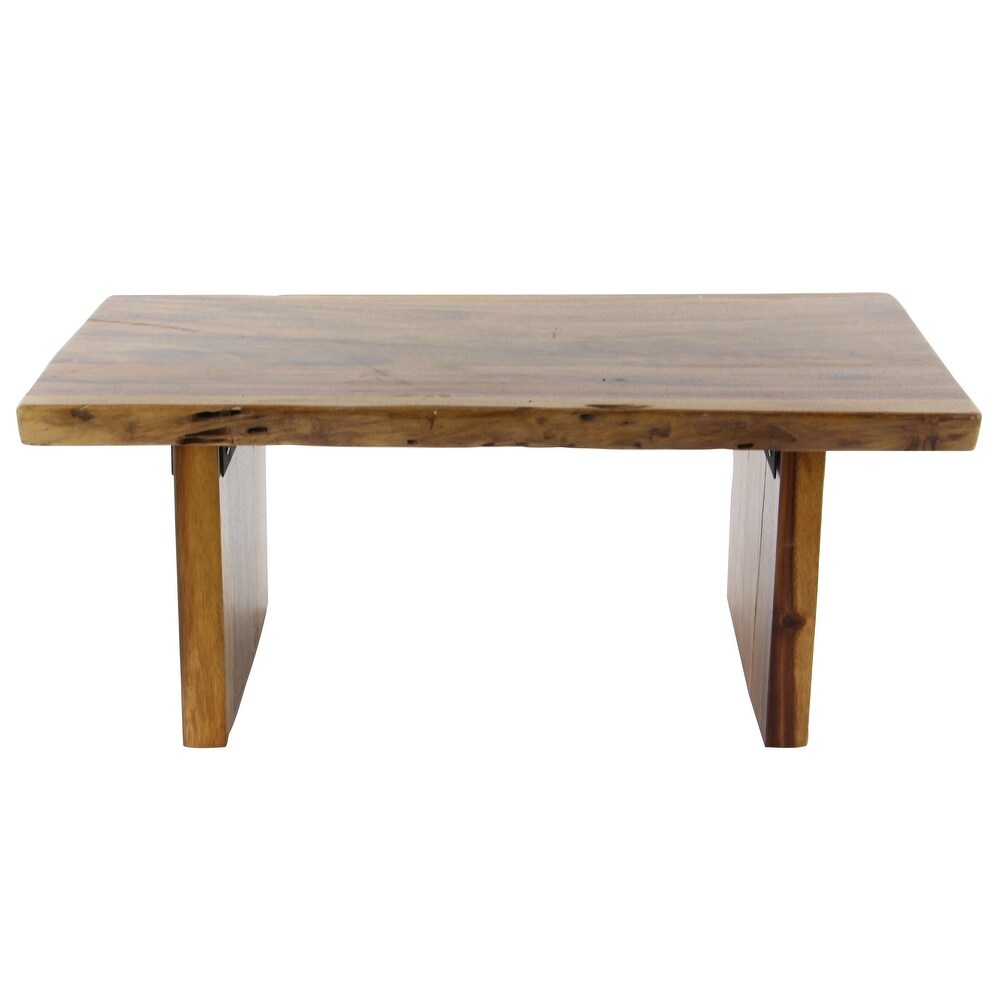 Brown Wood Contemporary Coffee Table 16 x 40 x 24