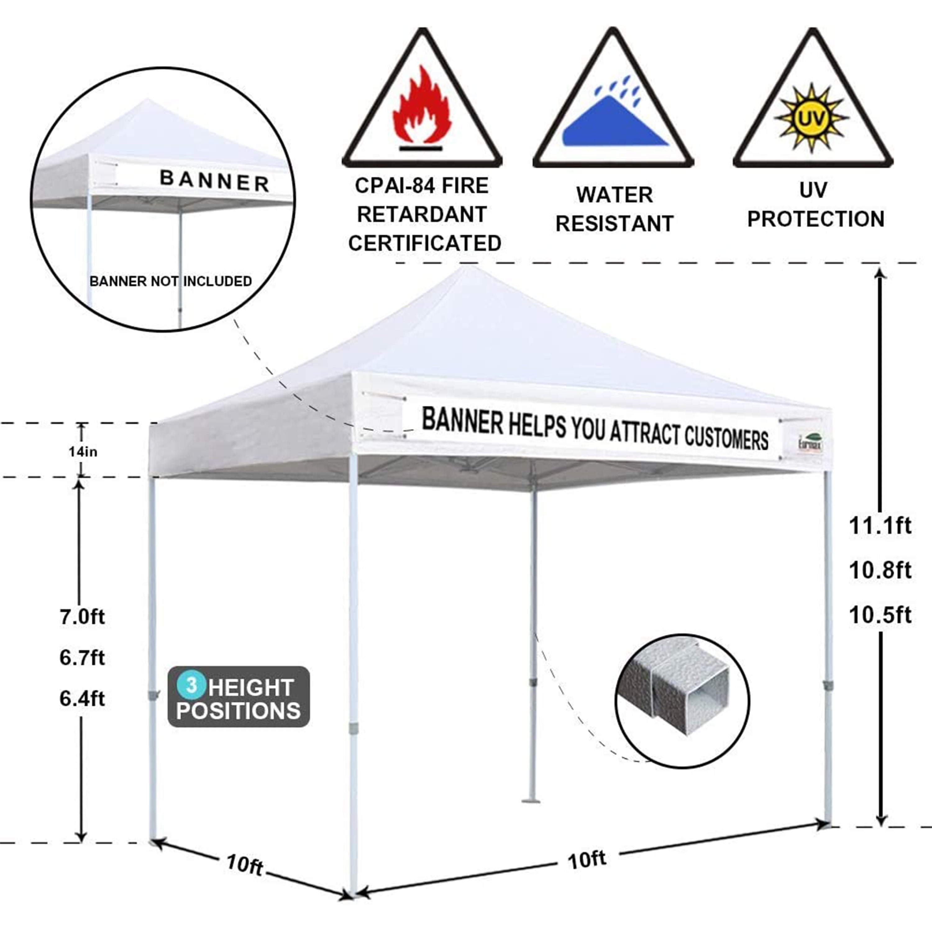 Eurmax Canopy 10' x 10' Kelly Green Pop-up Canopy and 56lbs Instant Outdoor Canopy