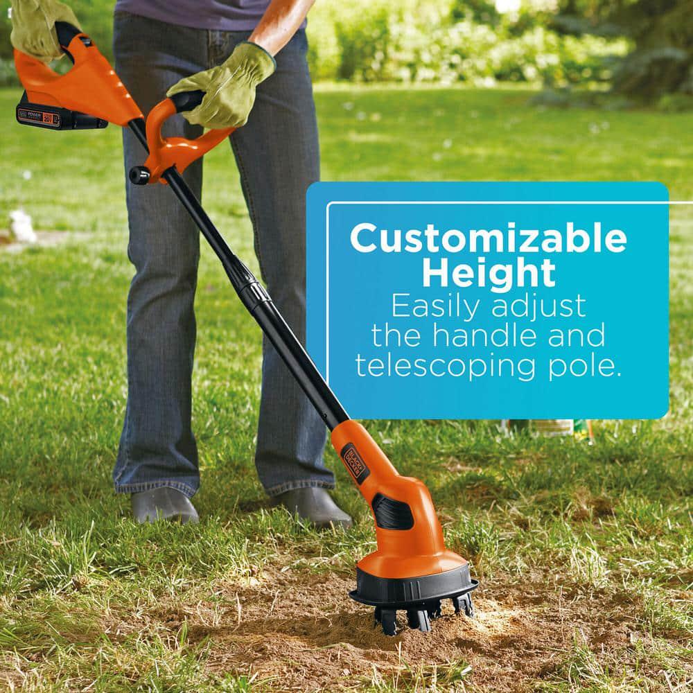 BLACKDECKER 20V MAX 7 in LithiumIon Cordless Garden CultivatorTiller with 15Ah Battery and Charger Included