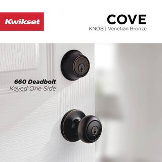 Kwikset 660 Venetian Bronze Single Cylinder Deadbolt featuring SmartKey Security and Microban Technology T66011PSMTCPK6V