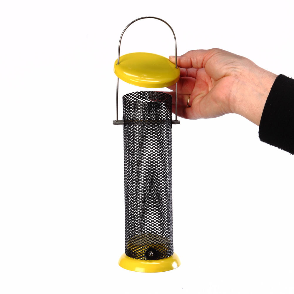 Birds Choice LCNYJER Starter Nyjer Feeder， Magnet Mesh Tube Feeder w/ Removable Bottom， 2 Cup， Yellow