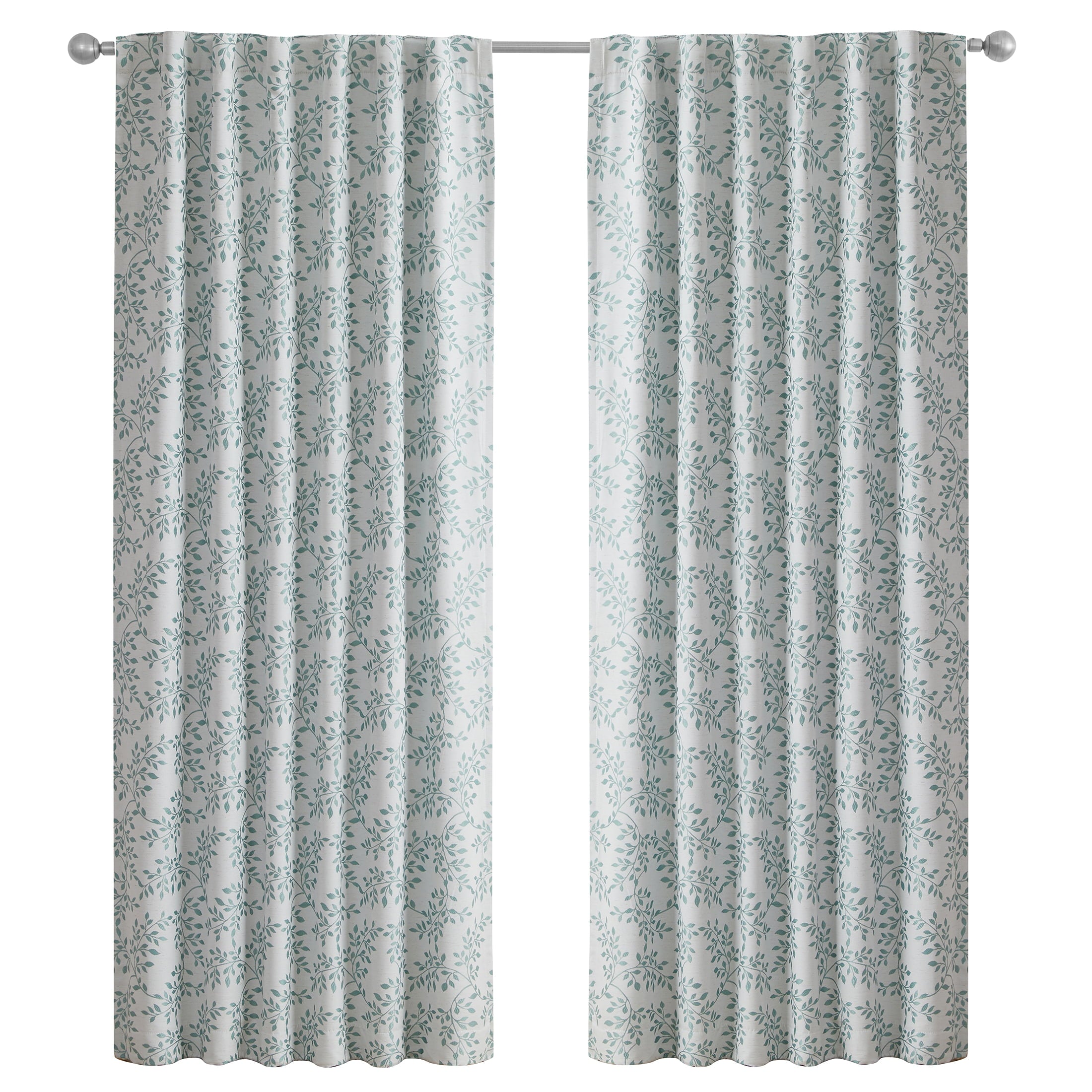 Better Homes and Gardens Modern Leaves Rod Pocket Blackout Curtain Panel， 50 x 84 Single Curtain Panel