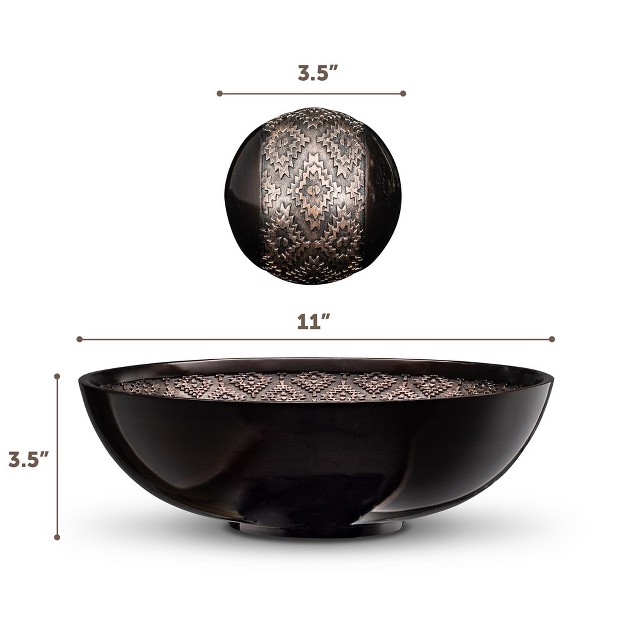 Creative Scents Dublin Dish With 3 Orbs Brown