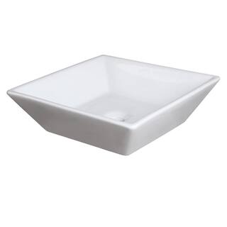 Fresca Torino 16 in W x 16 in D x 5 in. H Square Bathroom Vessel Sink in White FVS6217WH