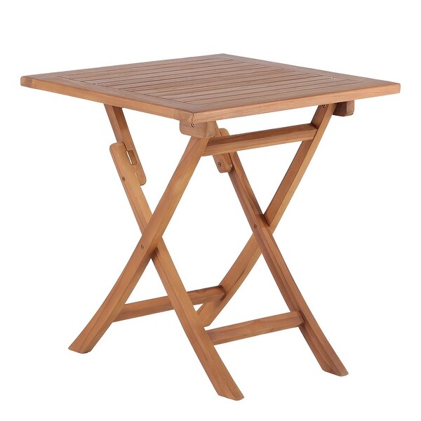 Nordic Style Natural Teak 2 Person Folding Patio Table 28