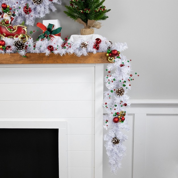 White Canadian Pine Artificial Christmas Garland Unlit