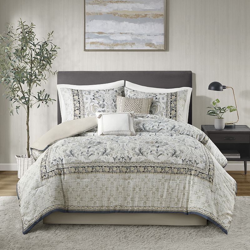 Madison Park Cecelia 6-Piece Comforter Set with Throw Pillows