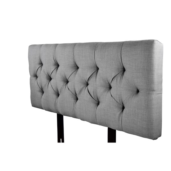 MJL Furniture Jackie Dark Grey Diamond Tufted Upholstered Headboard - - 10360317