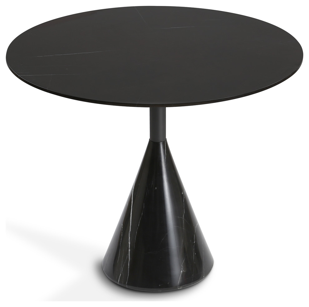 Cosette Marble Side Table  Black  70x60 cm   Transitional   Side Tables And End Tables   by G*FURN  Houzz