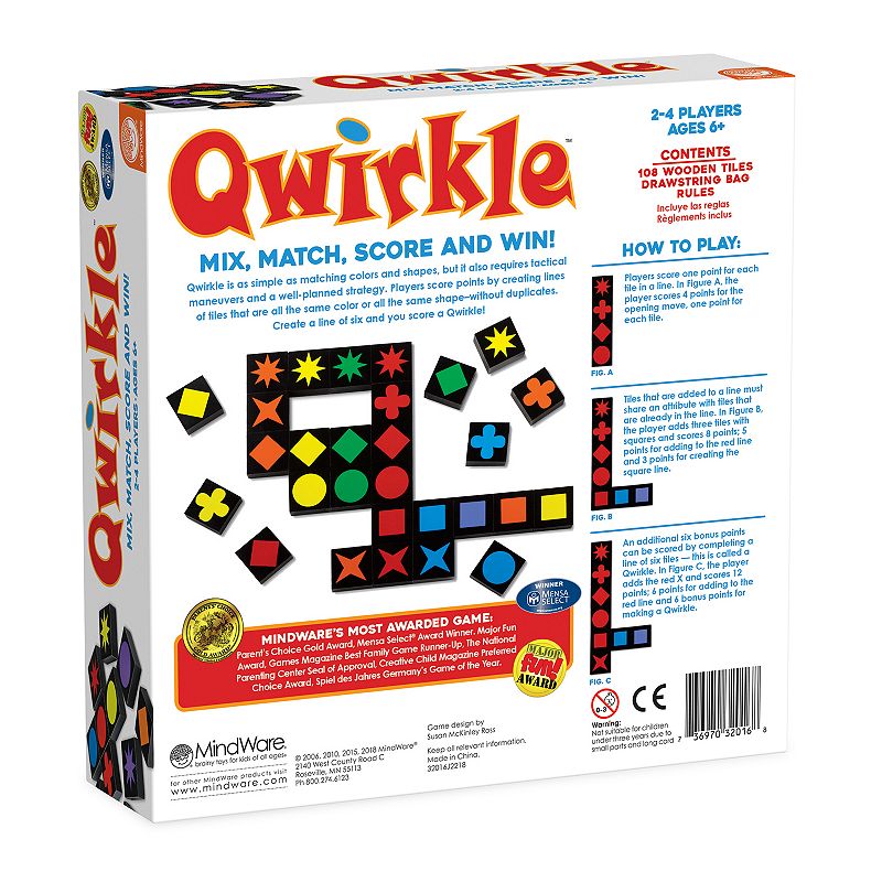 QWIRKLE Matching Tiles Board Game