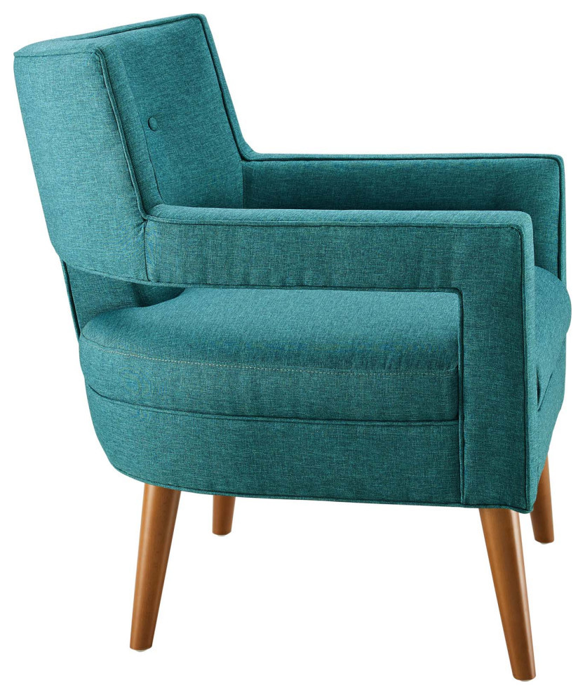 Eliana Teal Upholstered Fabric Armchair   Midcentury   Armchairs And Accent Chairs   by V.S.D Furniture  Houzz