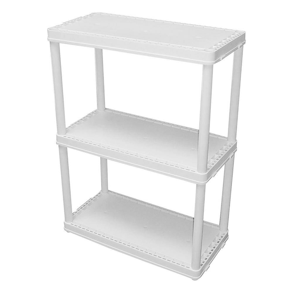 GRACIOUS LIVING 3 Shelf Storage Unit Organizers for Home or Garage White (2-Pack) 2 x 91015MAX-IT-1C-54