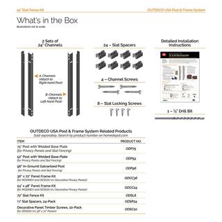 OUTDECO 24 in. Galvanized Steel Adjustable Slat Fence Frame Kit ODSL2