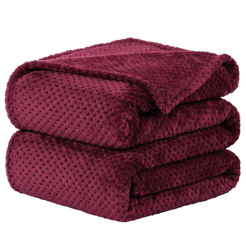 Soft Mesh Flannel Fleece Blanket Plush Full/Queen 78x90