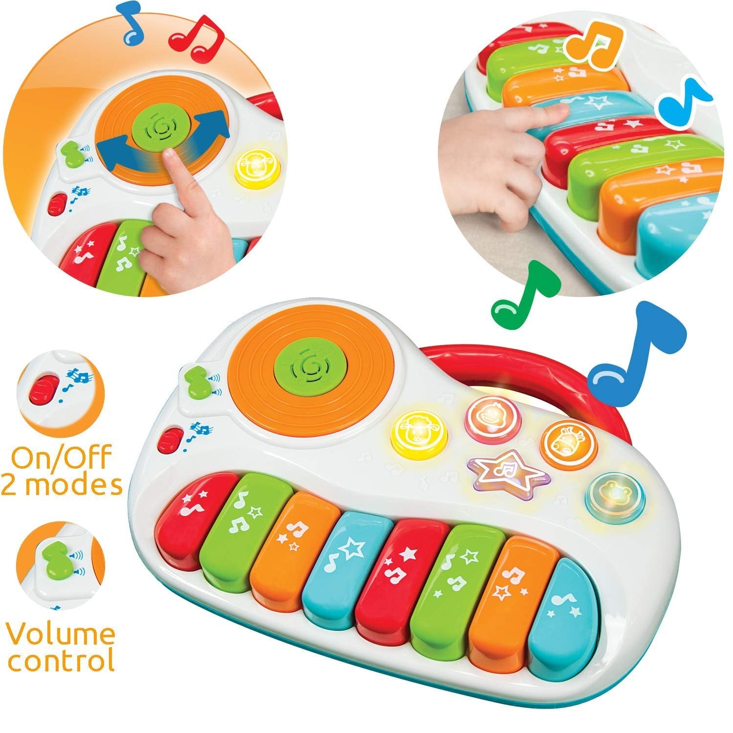 KiddoLab Toddler Piano Learning Toy DJ Mixer. Colorful Kids Musical Instruments Educational Development Toy. Electronic Play Piano Musical Toy. Kids Keyboard Piano Music Toys 12 Months+