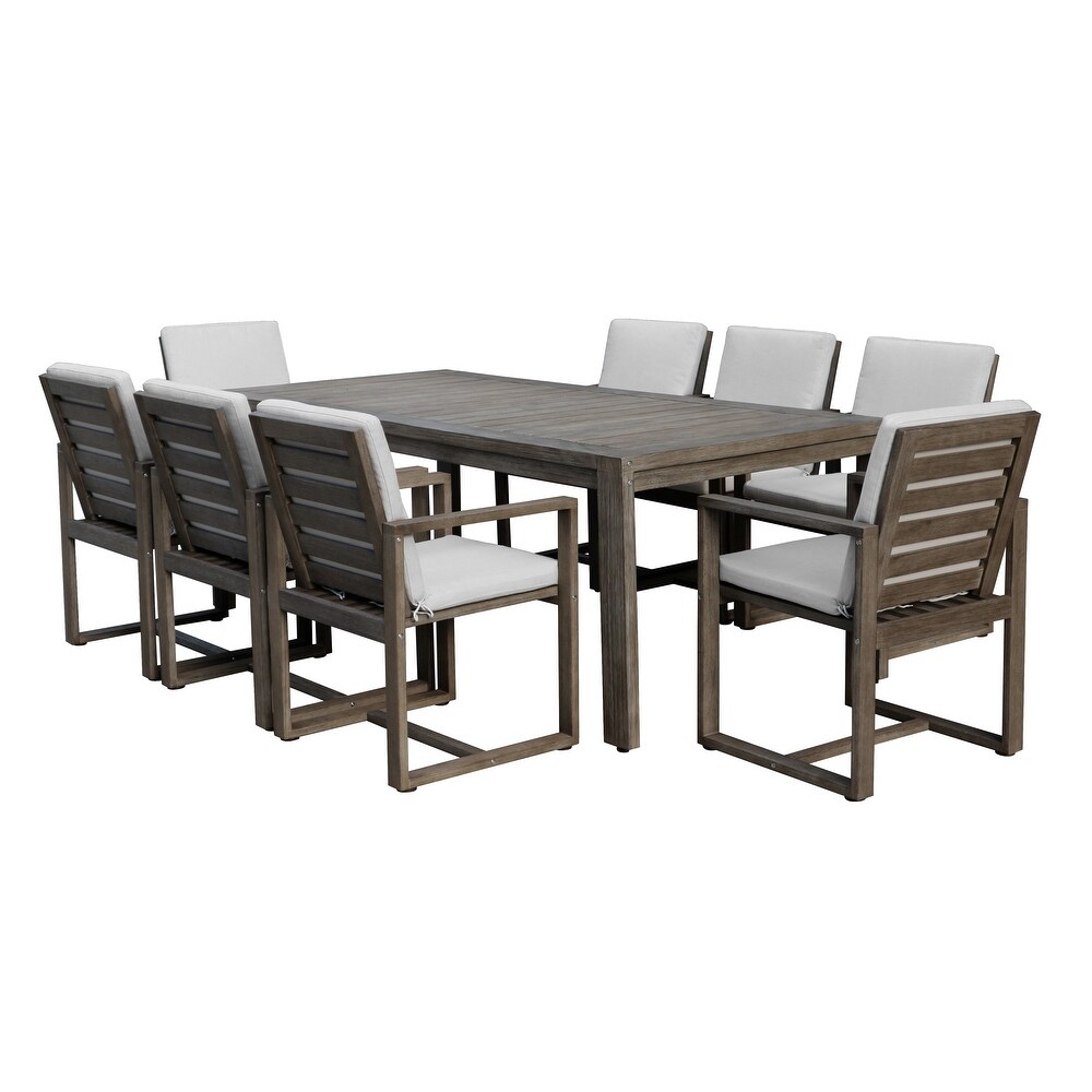 Harbor 9 Piece Dining Set  Brown