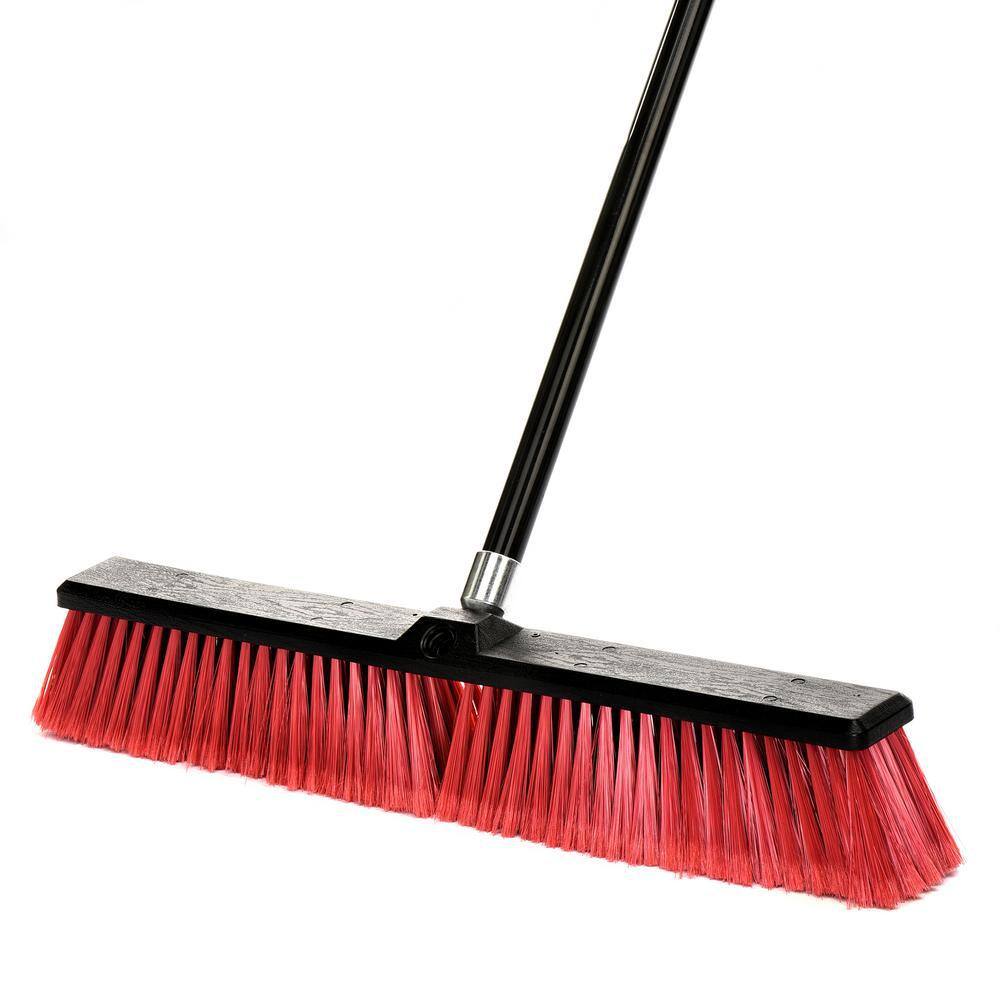 Alpine Industries 24 in. Red IndoorOutdoor Smooth Surface Push Broom (5-Pack) 460-24-2-5PK