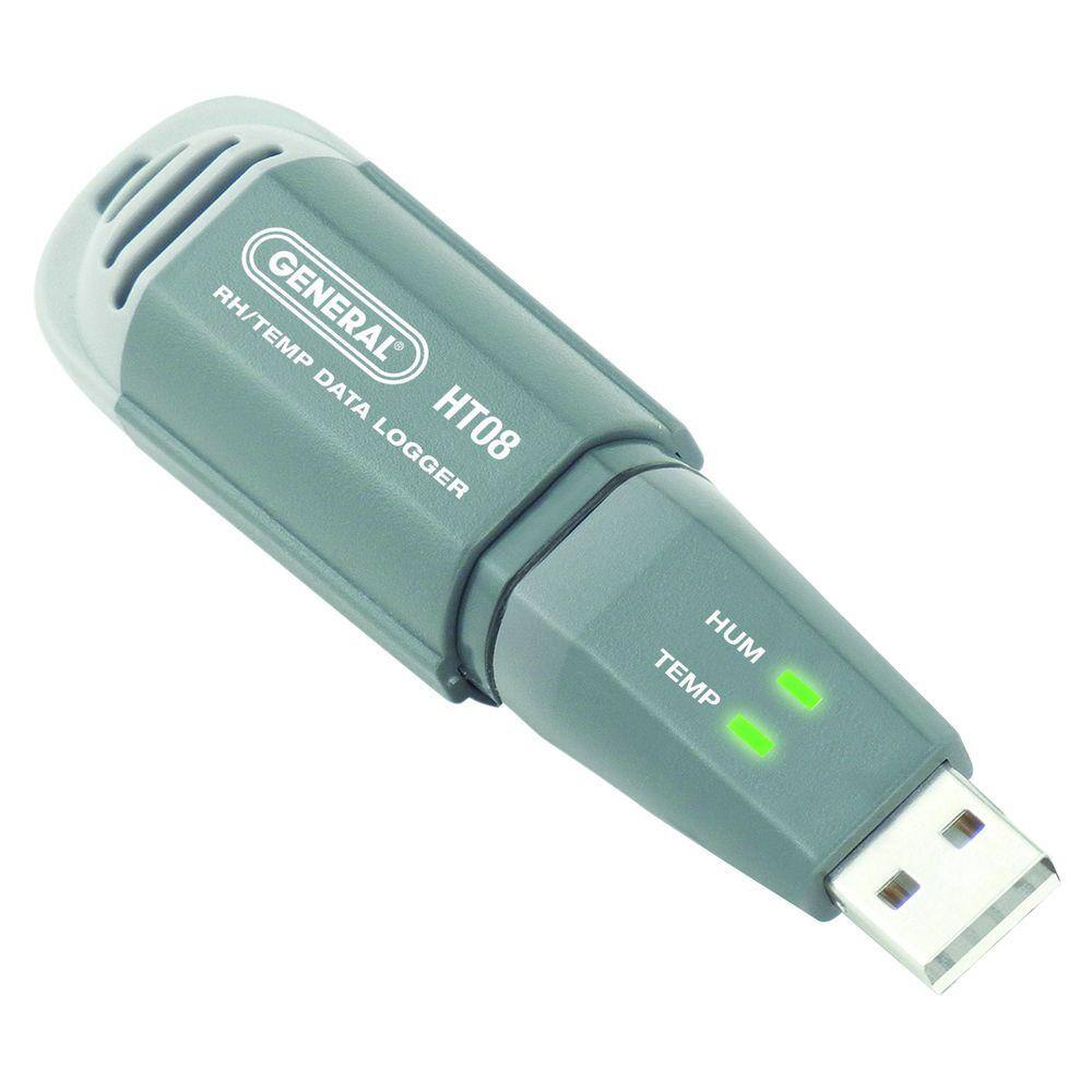 General Tools Mini USB Temperature and Relative Humidity Data Logger HT08