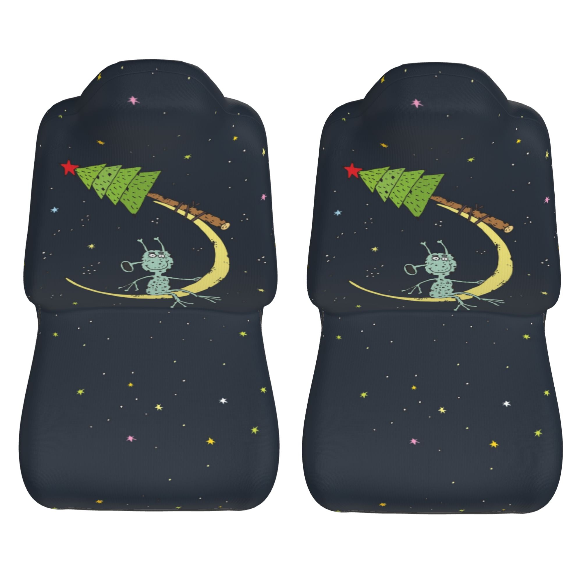 ZICANCN Car Seat Cover Moon Christmas Tree Alien Car Front Seat Covers Protectors ， Automotive Seat Covers for Cars Trucks Suv