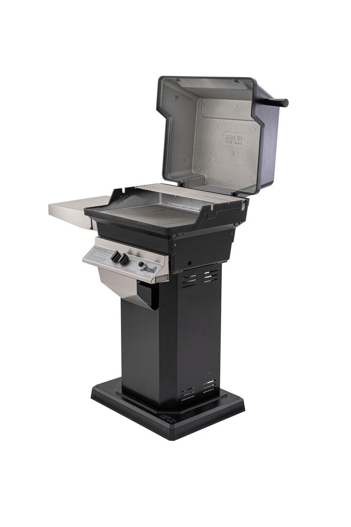 PGS ABPED-ANB Mounting Kit with ABPED Black Powder Coats Pedestal and ANB Flat Patio Base (Grill Head Not Included)