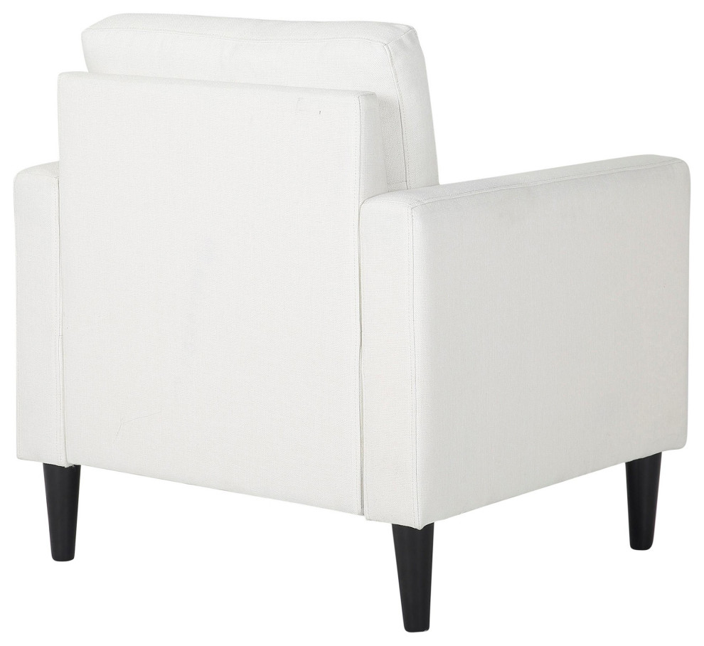 Wendy Contemporary Arm Chair  Black Wood/Cream Fabric   Midcentury   Armchairs And Accent Chairs   by First of a Kind USA Inc  Houzz