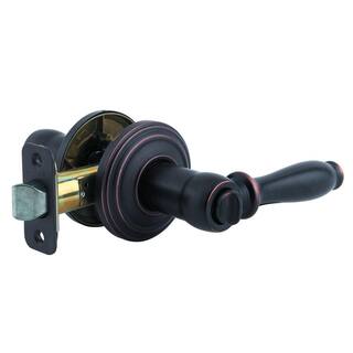 Kwikset Ashfield Venetian Bronze Privacy BedBath Door Handle with Microban Antimicrobial Technology and Lock 730ADL 11P RCAL RCS