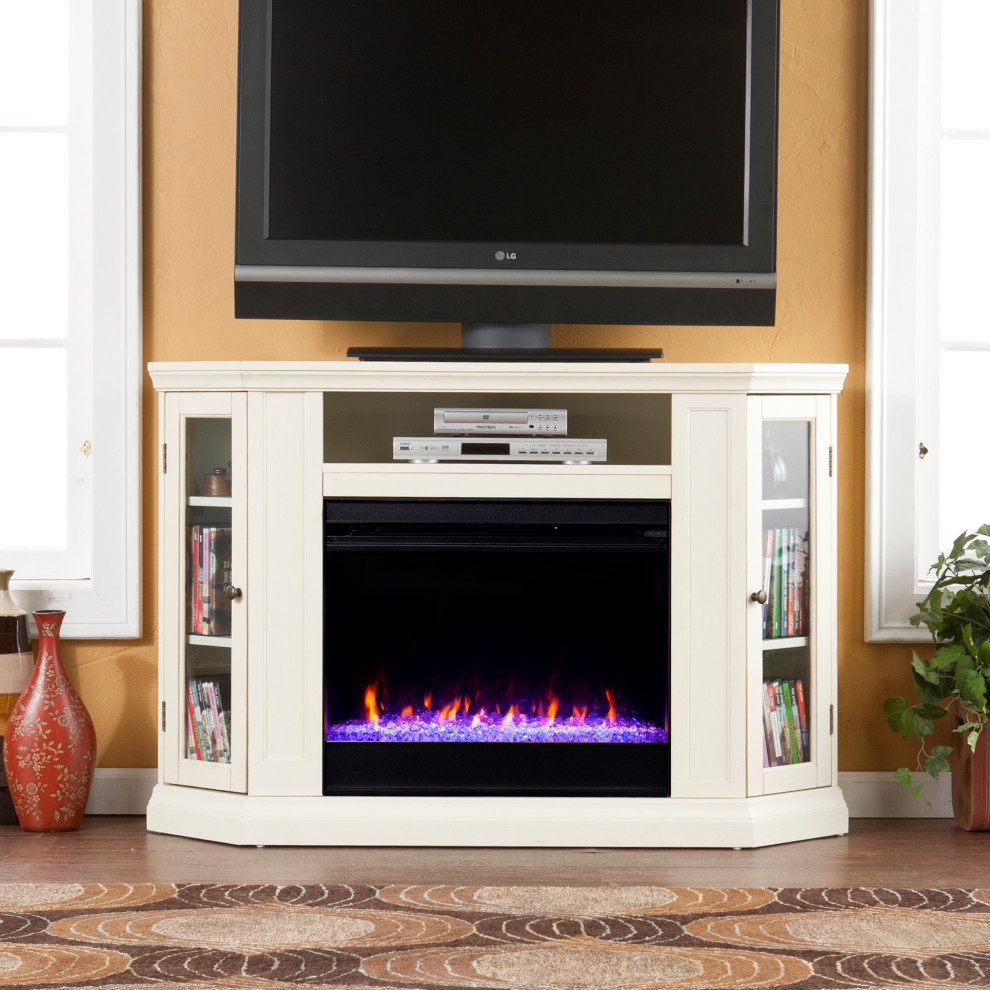 Charleston Color Changing Convertible Fireplace   Transitional   Entertainment Centers And Tv Stands   by SEI  Houzz