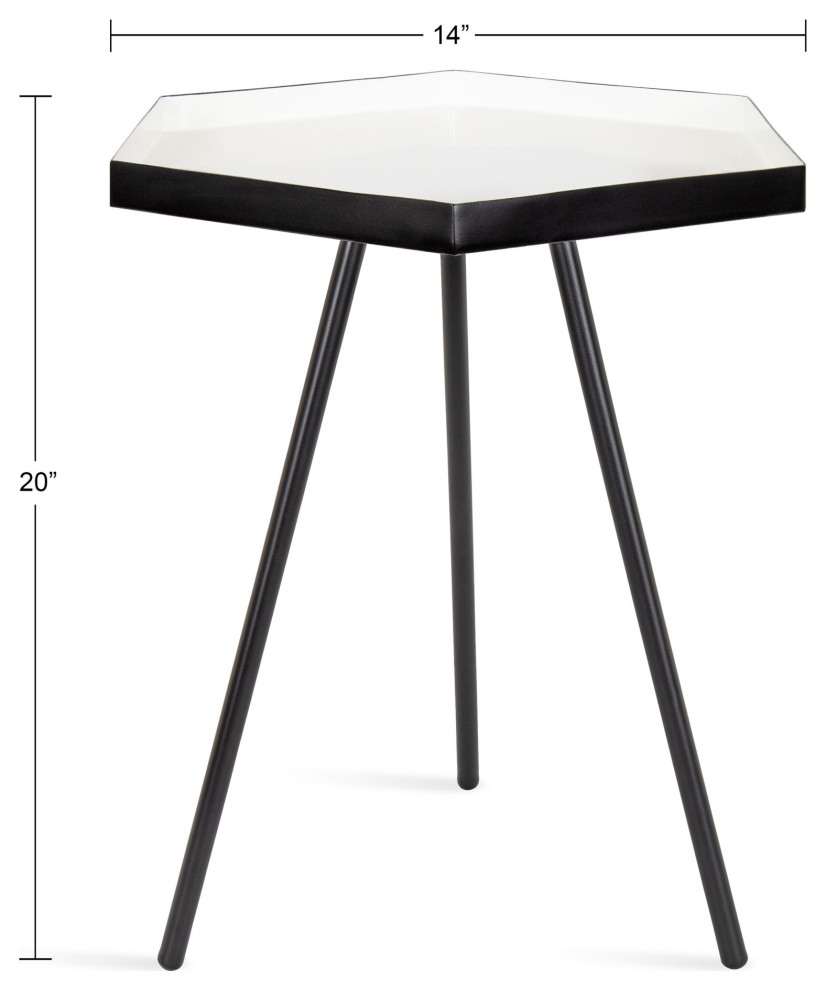 Kashvi Hexagon Side Table   Midcentury   Side Tables And End Tables   by Uniek Inc.  Houzz